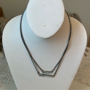Double strand bar necklace